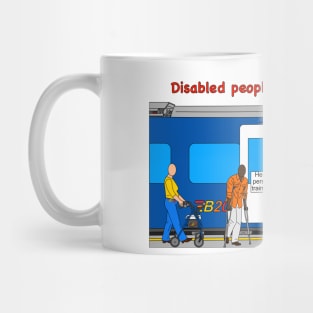 Disabled people travelling by train Mug